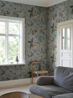 Tree of Life Mural wall mural by Sandberg – botanical design, Light Blue, styled on an interior wall