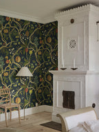 Tree of Life Mural wall mural by Sandberg – botanical design, Dark Blue, styled in a second room setting