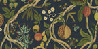 Tree of Life Mural wall mural by Sandberg – botanical design, Dark Blue, flat pattern repeat