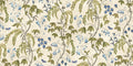 Ottilia wallpaper by Sandberg – floral design, Olive Green, flat pattern repeat
