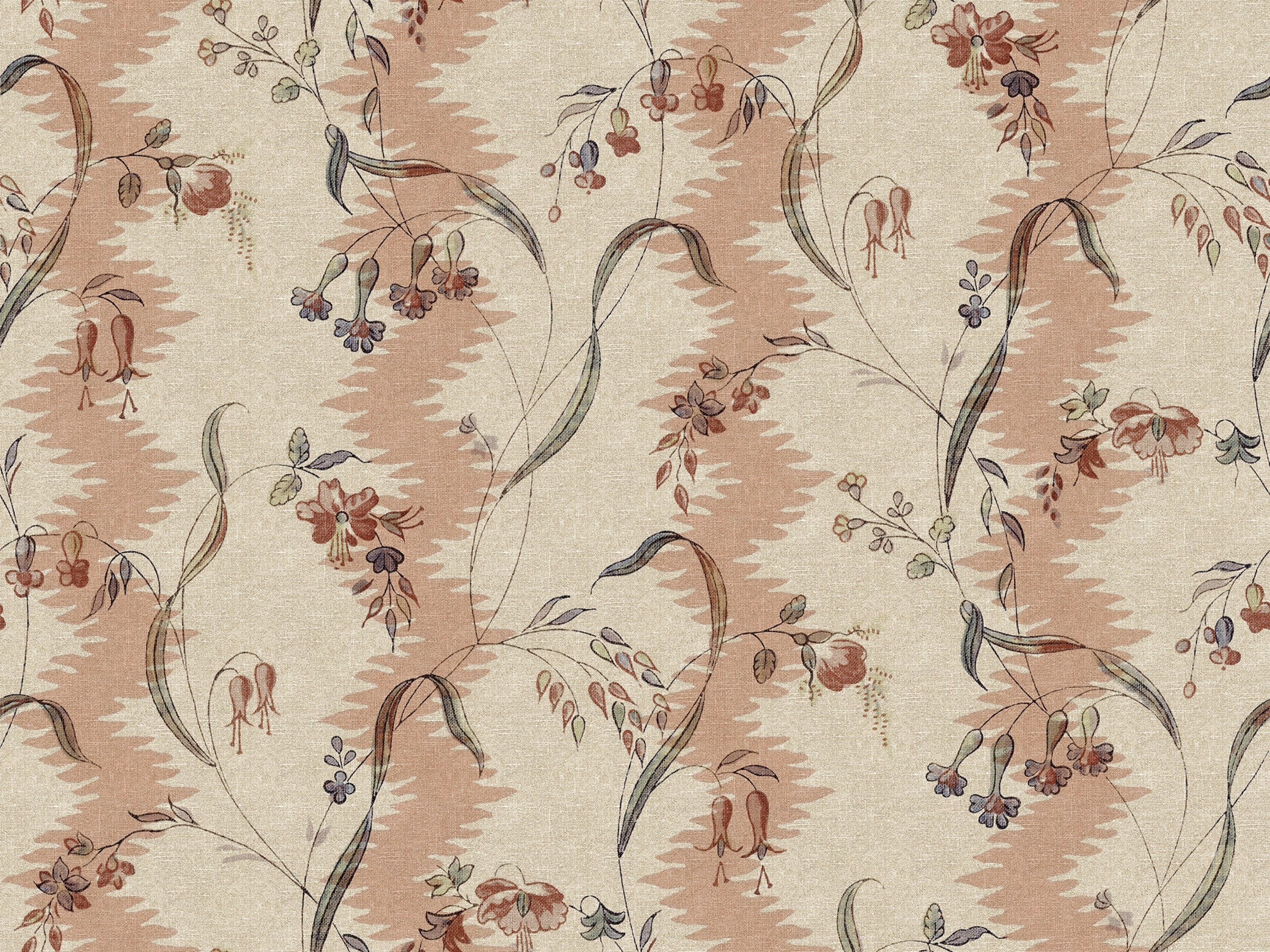 Beatrice wallpaper by Sandberg – floral design, Dusty Pink, flat pattern repeat