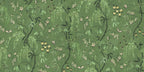 Ottilia wallpaper by Sandberg – floral design, Green, flat pattern repeat