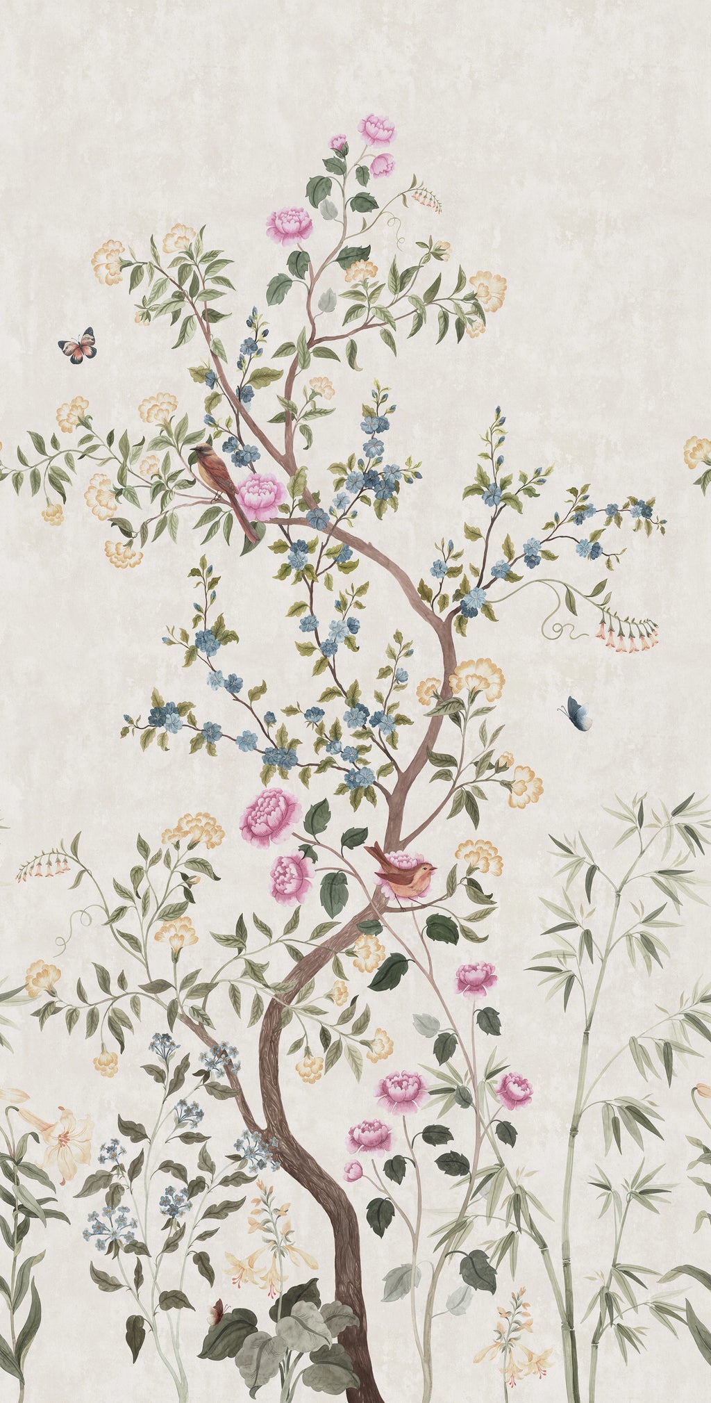 Eleonora wallpaper by Sandberg – floral design, Green, flat pattern repeat