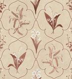 Louise wallpaper by Sandberg – Red – Burgundy colourway, flat pattern repeat