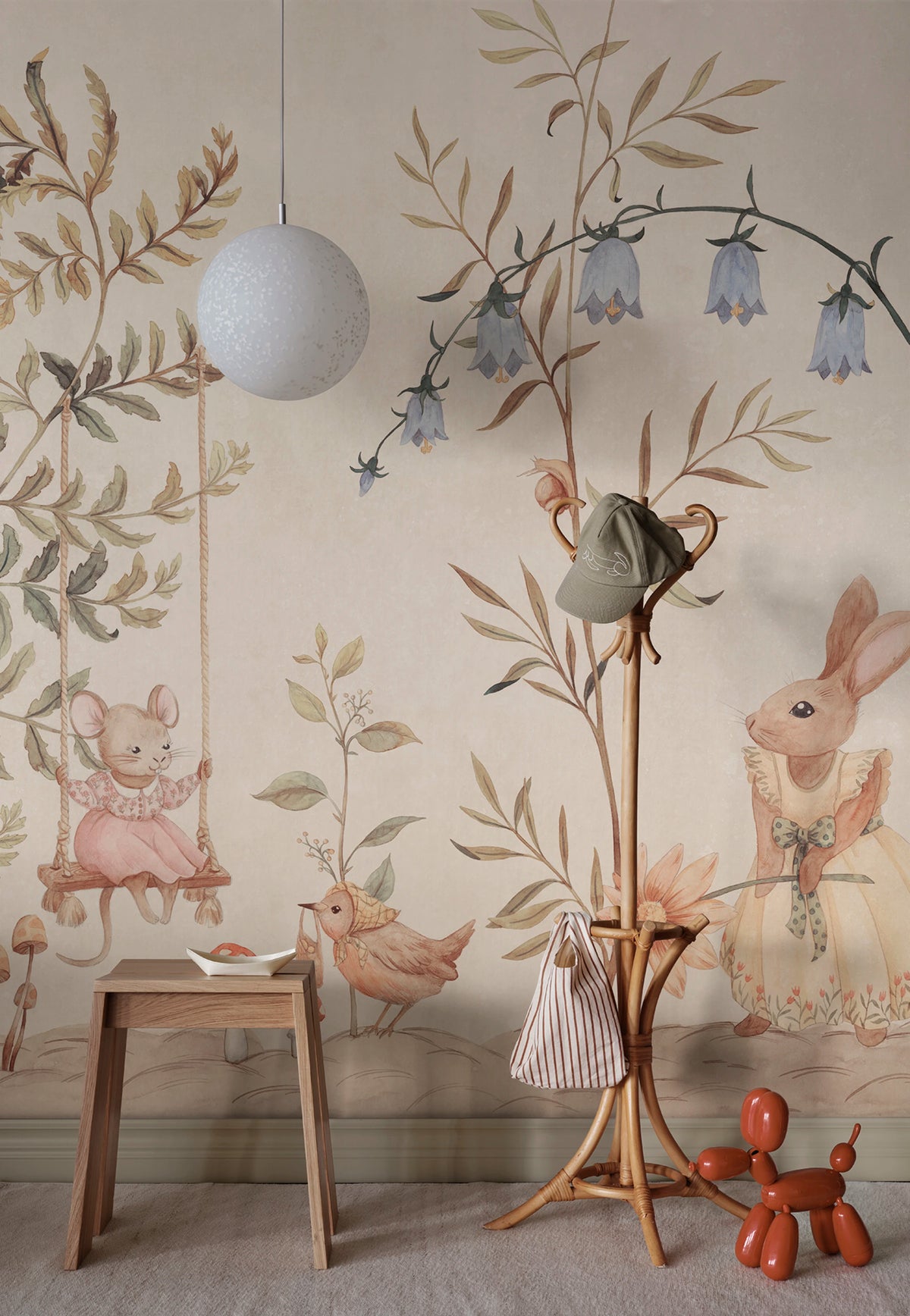 Vilhelmina wall mural by Sandberg – kids & nursery design, Beige