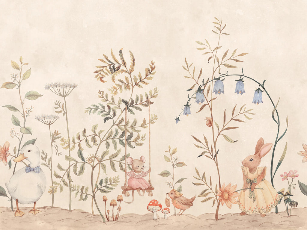 Vilhelmina wall mural by Sandberg – kids & nursery design, Beige