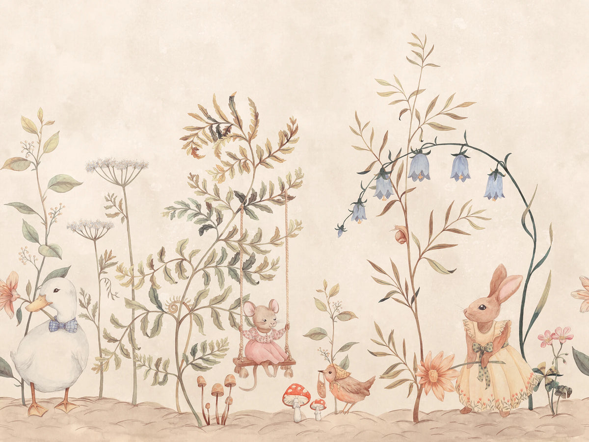 Vilhelmina wall mural by Sandberg – kids & nursery design, Beige