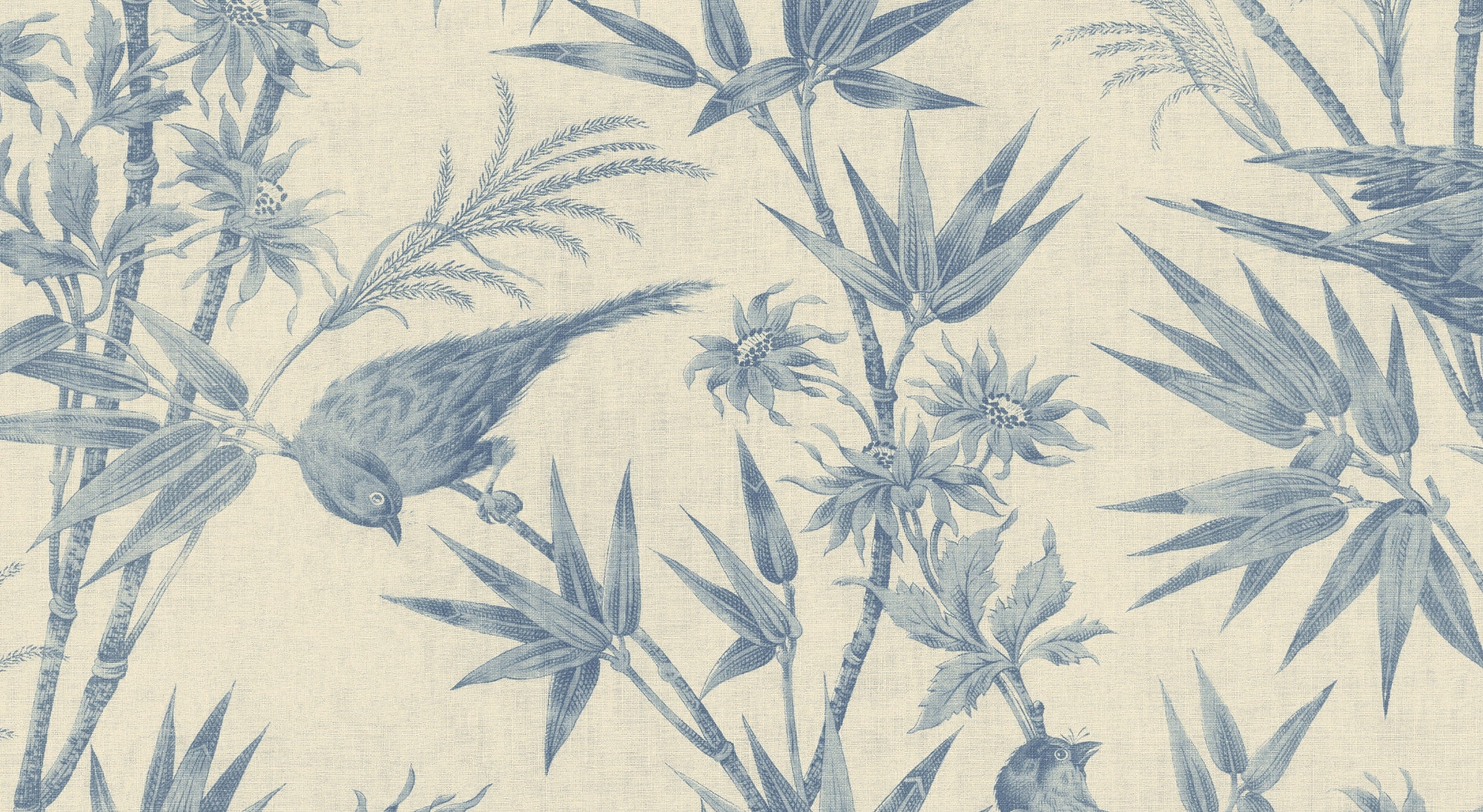 Celeste Mural wall mural by Sandberg – botanical design, Blue, flat pattern repeat