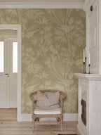Celeste Mural wall mural by Sandberg – botanical design, Beige, styled in a second room setting