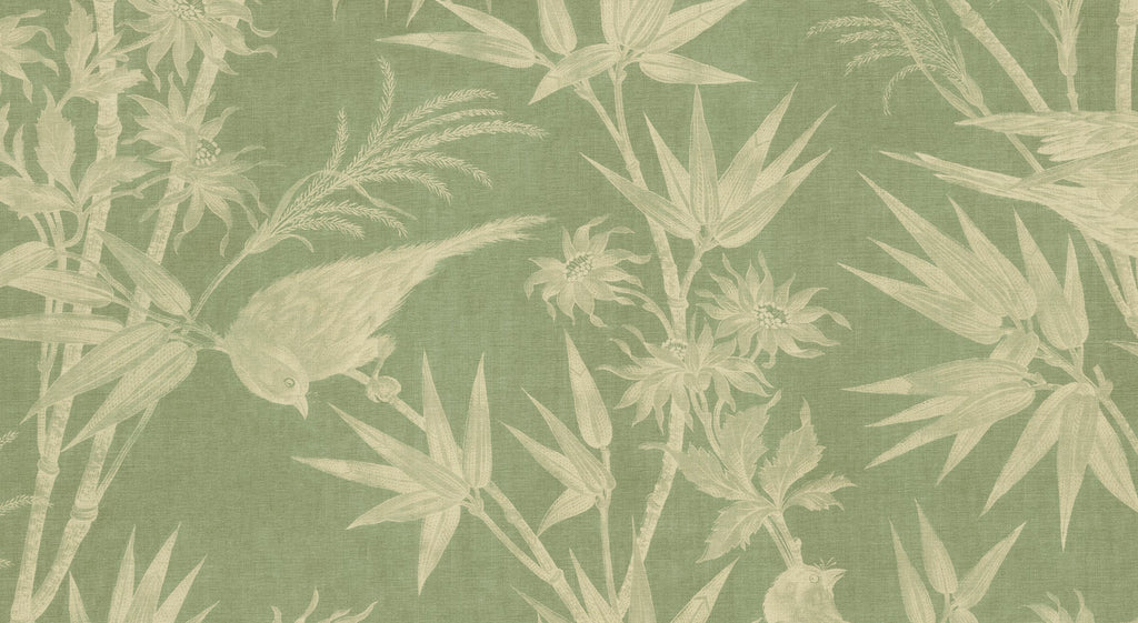 Celeste Mural wall mural by Sandberg – botanical design, Green, flat pattern repeat