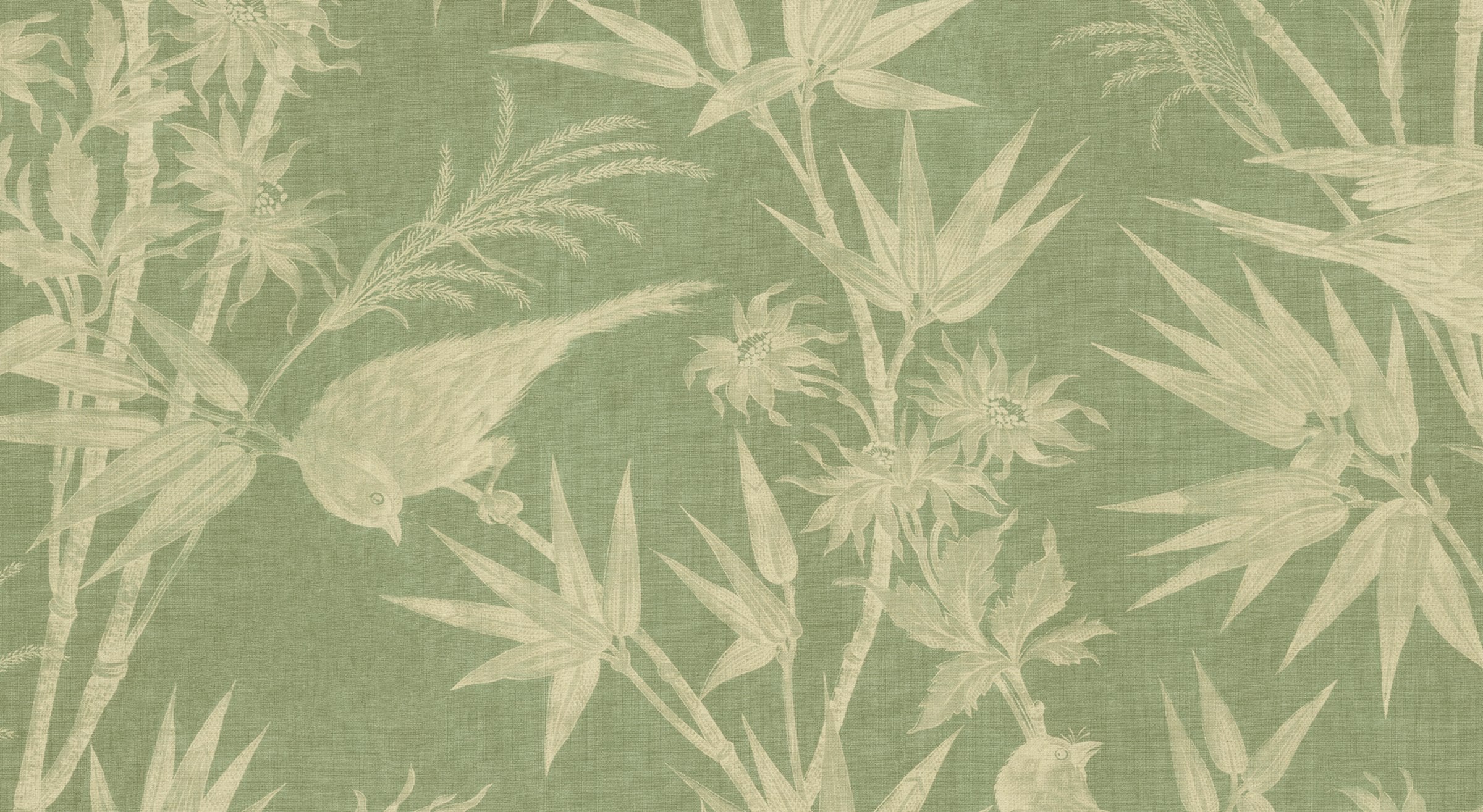 Celeste Mural wall mural by Sandberg – botanical design, Green, flat pattern repeat