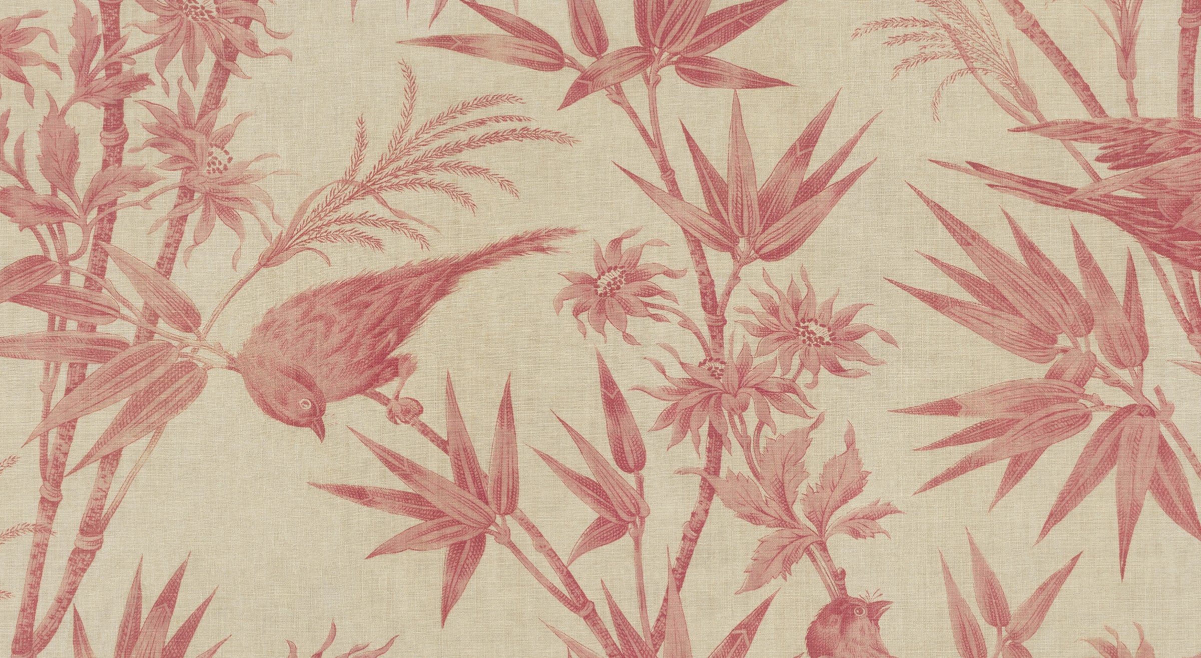 Celeste Mural wall mural by Sandberg – botanical design, Red, flat pattern repeat