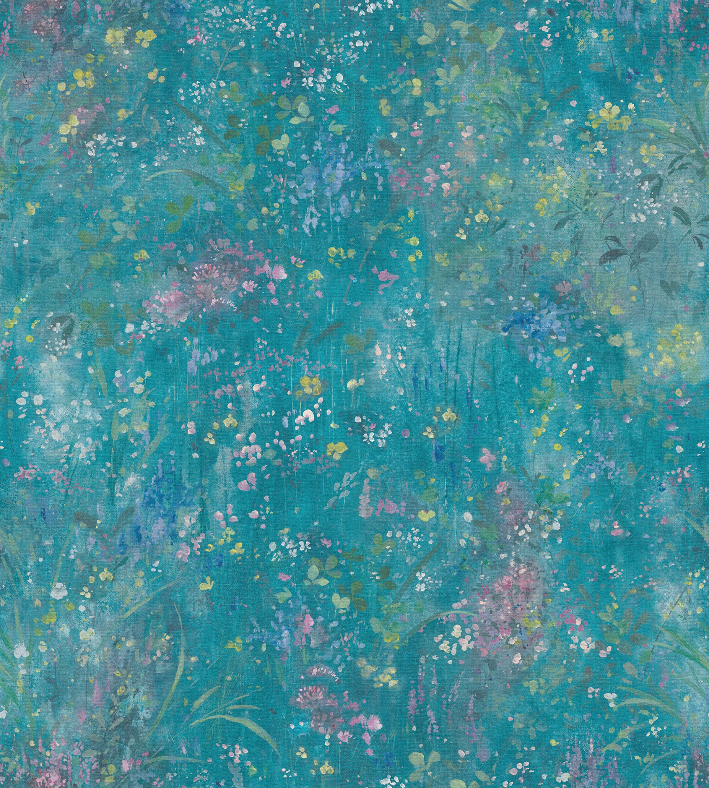 Juni wallpaper by Sandberg – floral design, Teal, flat pattern repeat