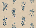 Victoria wallpaper by Sandberg – floral design, Blue, flat pattern repeat