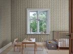 Beatrice wallpaper by Sandberg – floral design, Misty Blue, styled in a second room setting