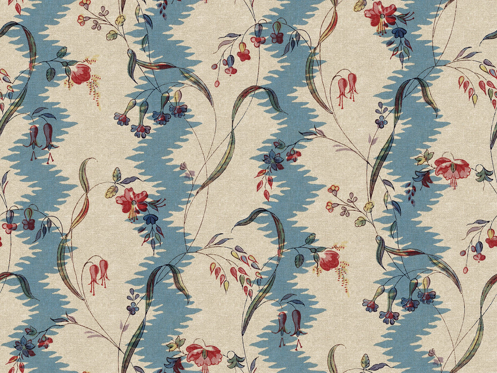 Beatrice wallpaper by Sandberg – floral design, Blue, flat pattern repeat
