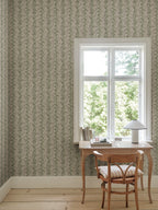 Beatrice wallpaper by Sandberg – floral design, Light Green, styled in a second room setting