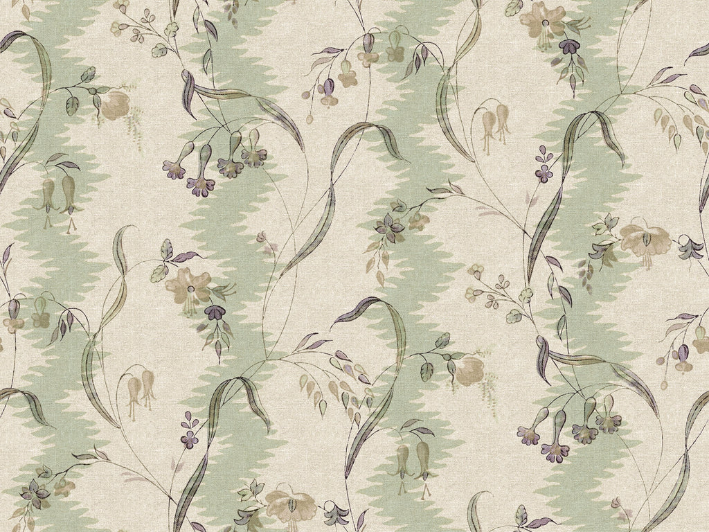 Beatrice wallpaper by Sandberg – floral design, Light Green, flat pattern repeat