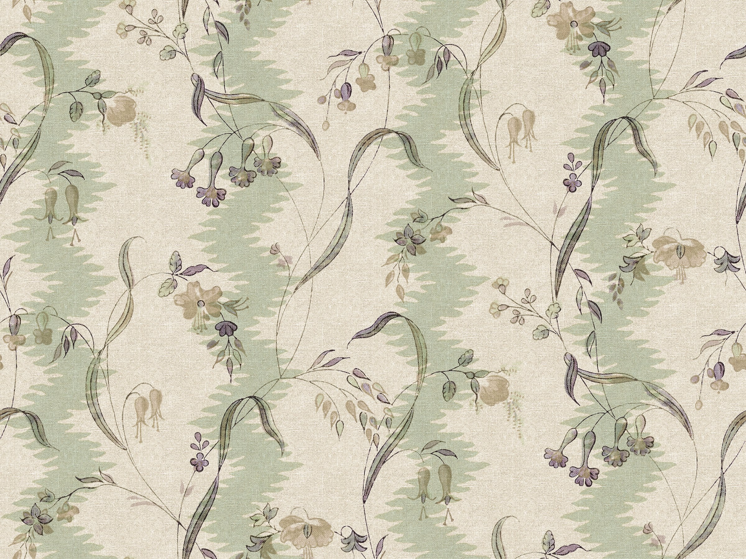 Beatrice wallpaper by Sandberg – floral design, Light Green, flat pattern repeat