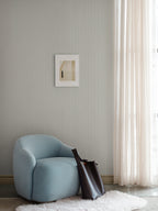 Estelle wallpaper by Sandberg in Light Blue, styled on an interior wall