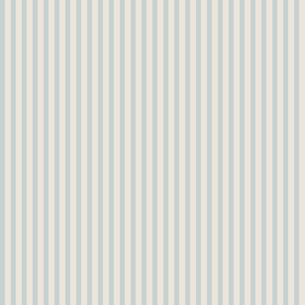 Estelle wallpaper by Sandberg in a soft duck-egg blue and cream vertical stripe, flat roll swatch