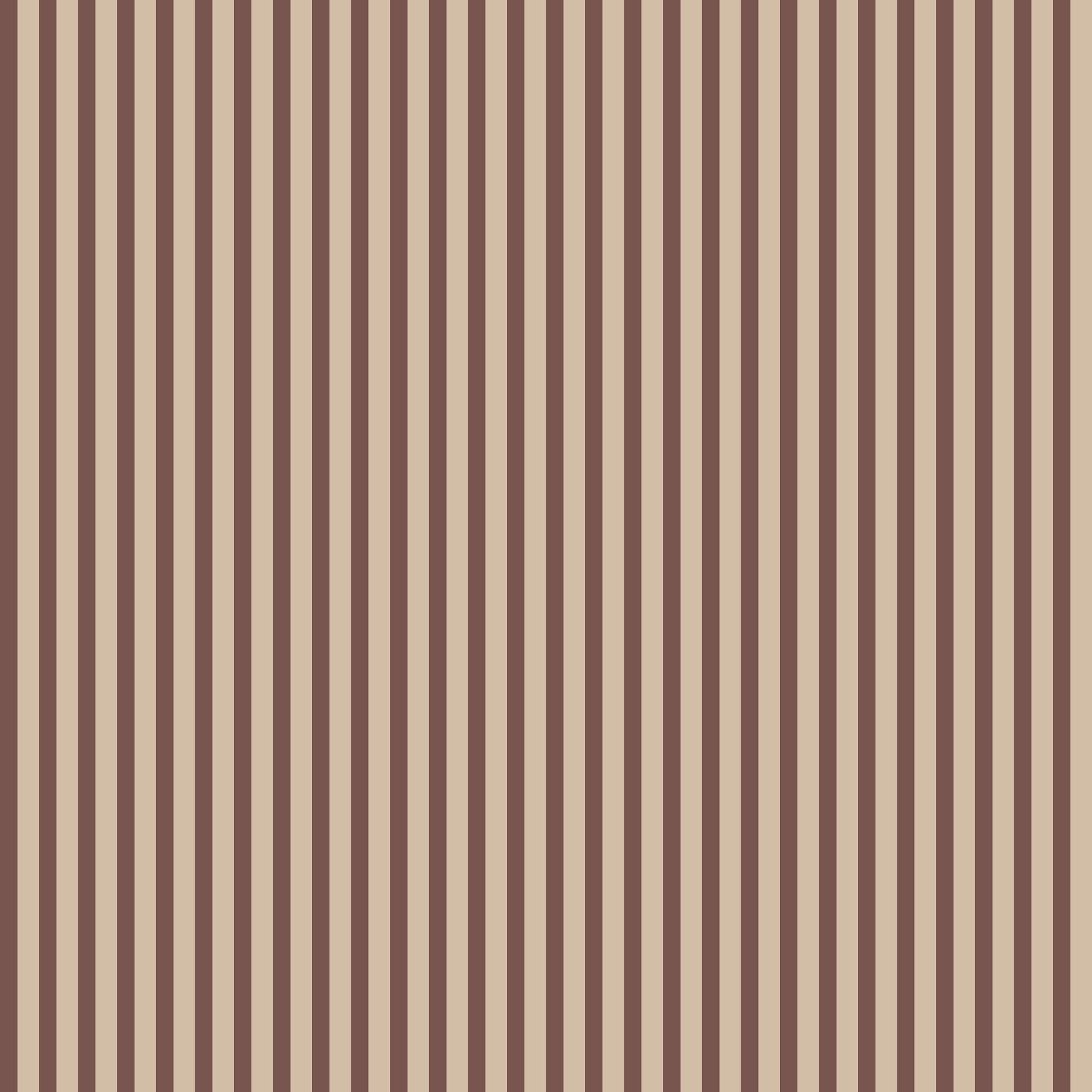 Estelle wallpaper by Sandberg, narrow vertical stripe in warm brown and beige, flat roll swatch
