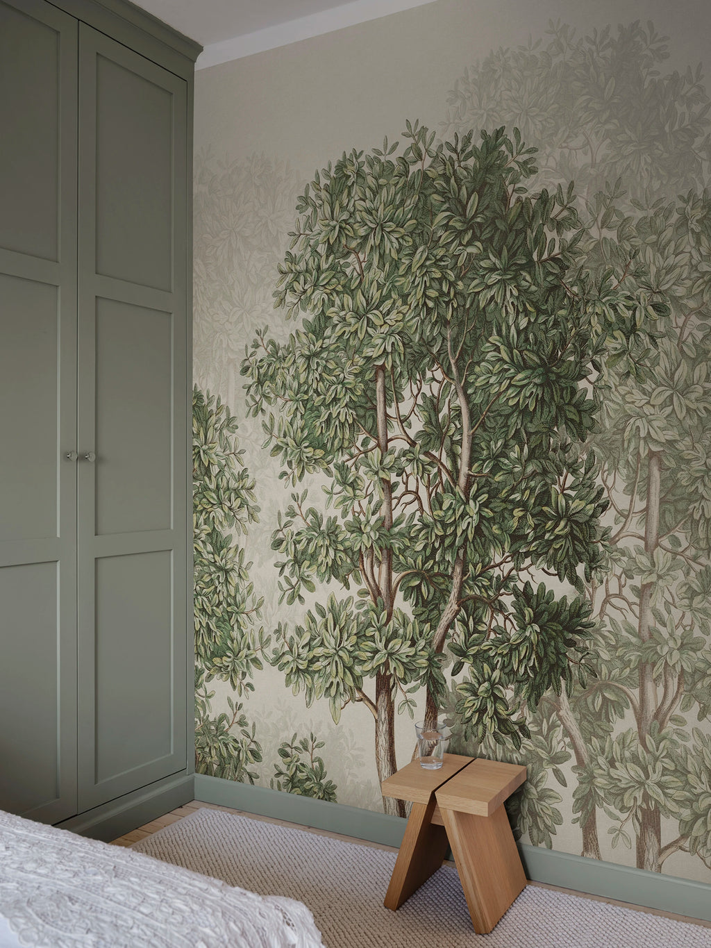 Charles Mural wall mural by Sandberg – forest & woodland design, Green – styled in a room setting, view 8
