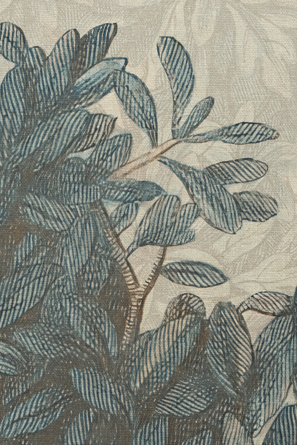 Charles Mural wall mural by Sandberg – forest & woodland design, Blue – close-up of the print and texture, view 2