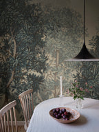 Charles Mural wall mural by Sandberg – forest & woodland design, Blue – styled in a room setting, view 5