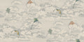 Bonnie & Kites wall mural by Sandberg in muted blue-grey, kites floating among clouds, flat swatch