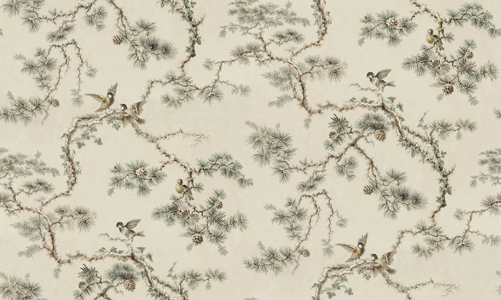 Noah Mural wall mural by Sandberg – botanical design, Beige – Sandstone – flat swatch showing the repeat, view 3
