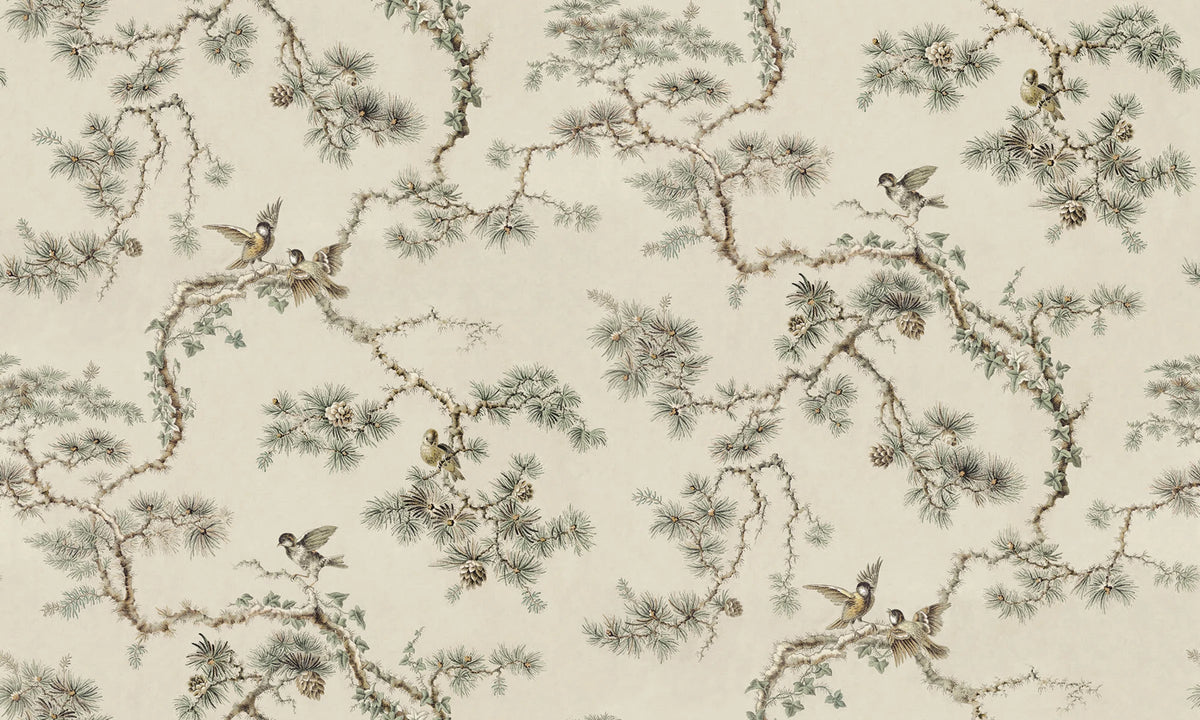 Noah Mural wall mural by Sandberg – botanical design, Beige – Sandstone – flat swatch showing the repeat, view 3