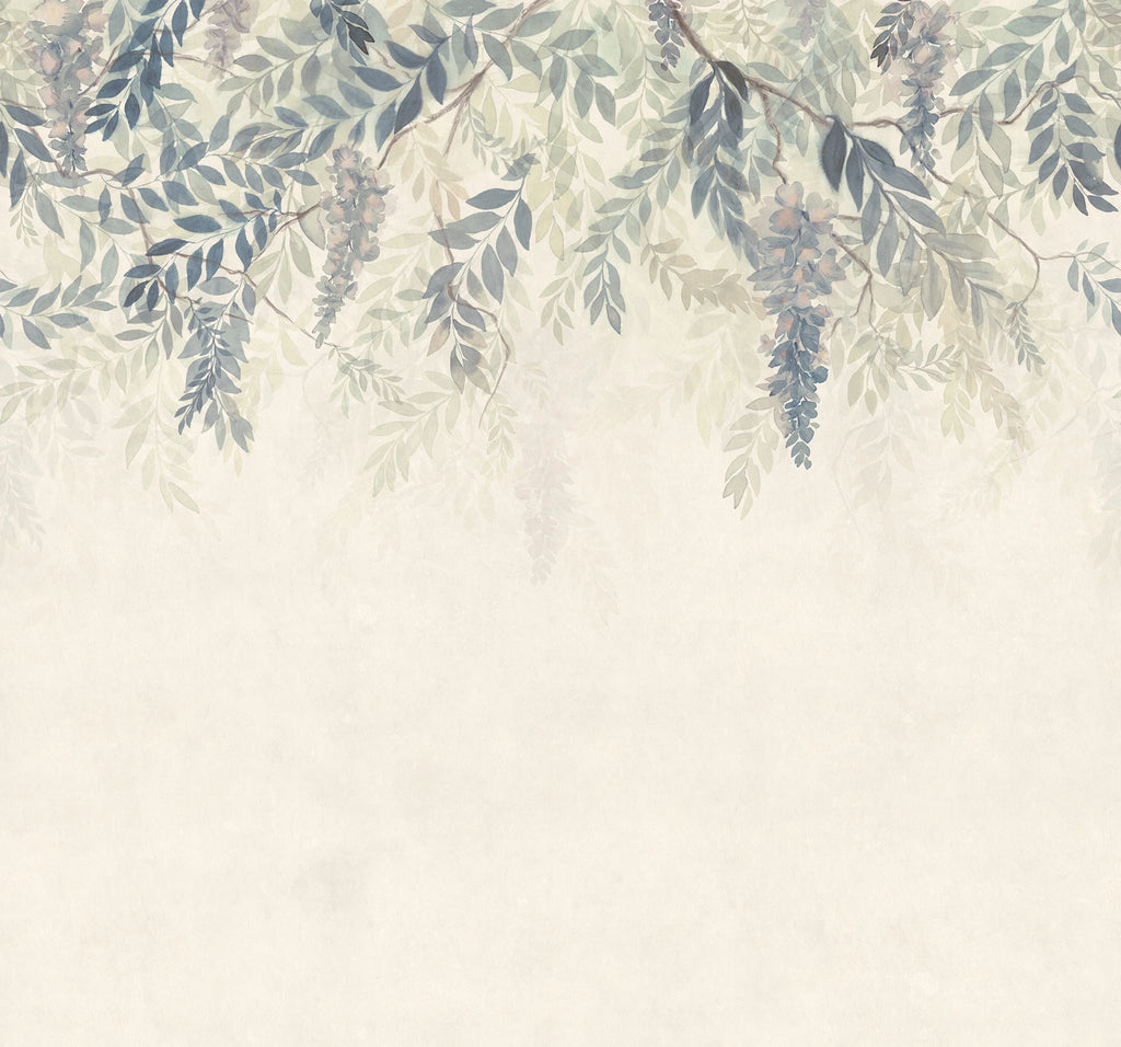 Wisteria wall mural by Sandberg – floral design, Blue