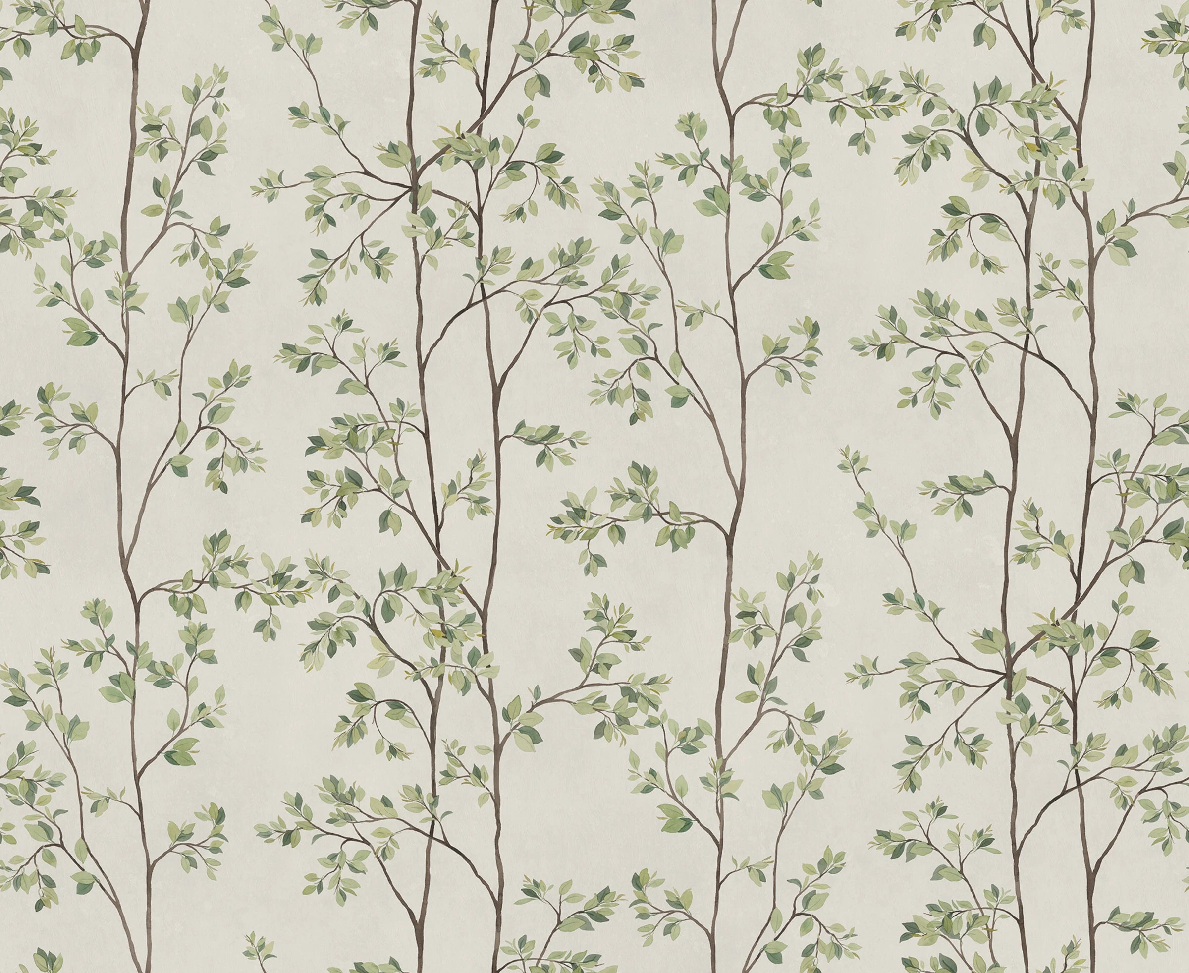 Laura wallpaper by Sandberg – botanical design, Green – flat swatch showing the repeat, view 3
