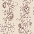 Carla wallpaper by Sandberg, flat swatch of trailing grapevines with grape clusters and leaves in deep red on cream