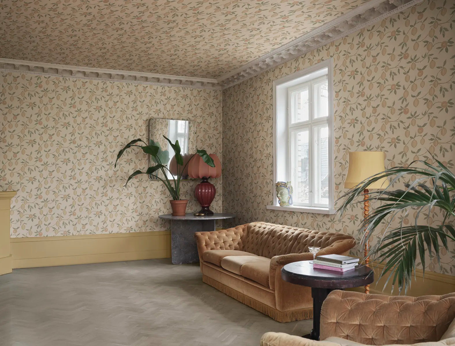 Limone wallpaper by Sandberg in a room setting