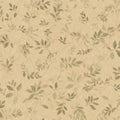 Mila wallpaper by Sandberg, flat swatch of the watercolour leaf sprig pattern in soft green on a warm sand ground