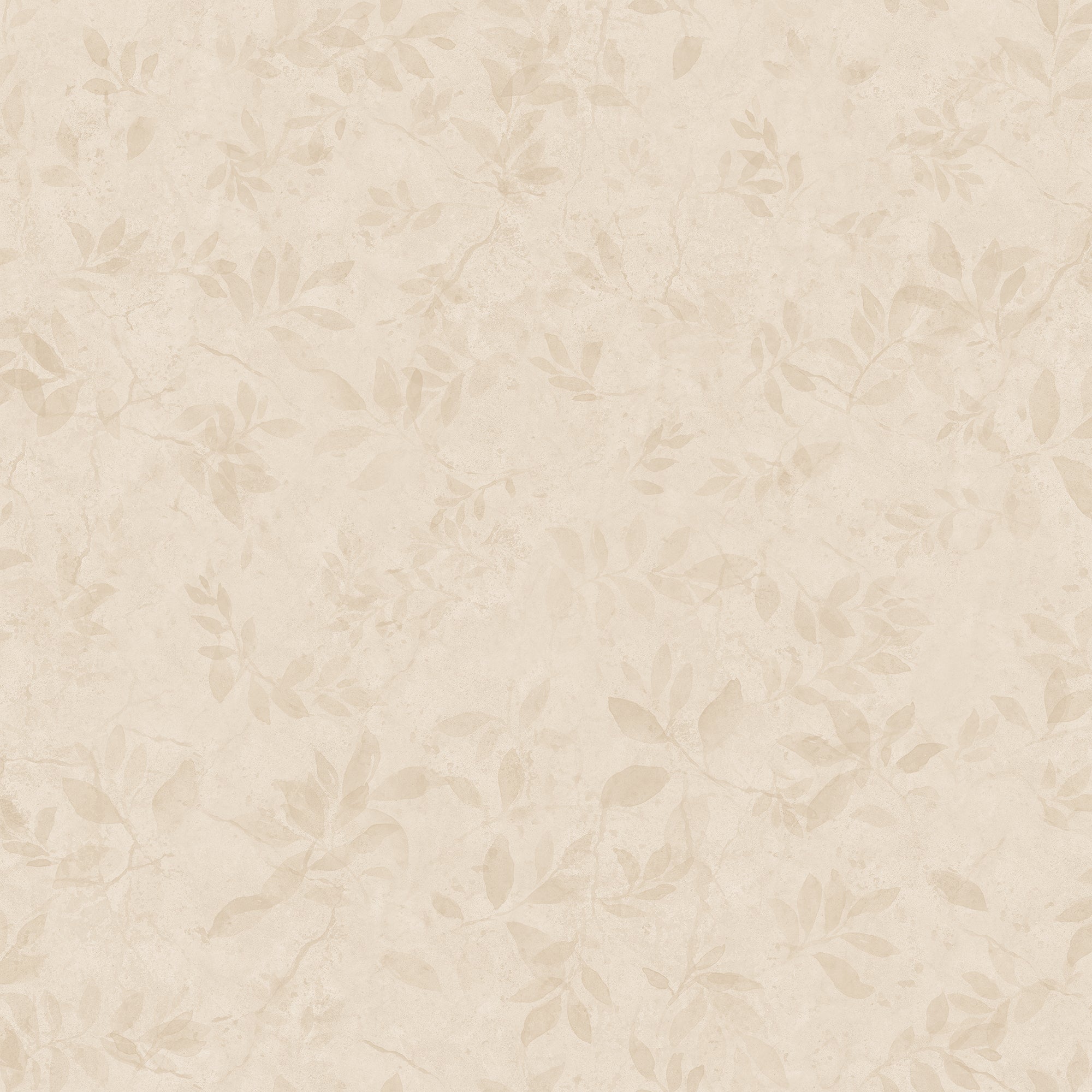 Mila wallpaper by Sandberg, flat swatch of the delicate leaf sprig pattern in soft tonal cream on cream