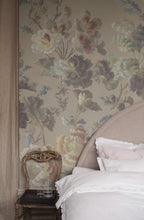 Ines wallpaper by Sandberg – floral design, Beige – styled in a room setting
