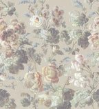 Ines wallpaper by Sandberg – floral design, Beige – flat swatch showing the repeat