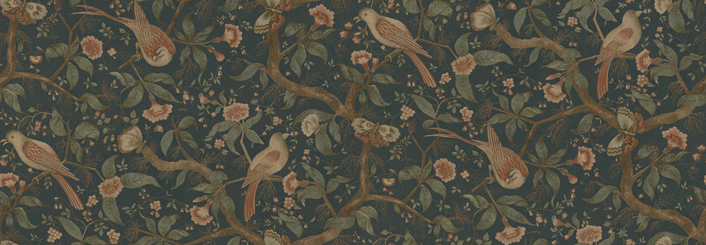 Alexa wallpaper by Sandberg – chinoiserie design, Blue – Classic Blue – flat swatch showing the repeat