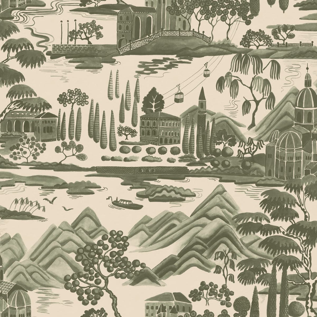 Lake Como Forest Green wallpaper by Sandberg – botanical design
