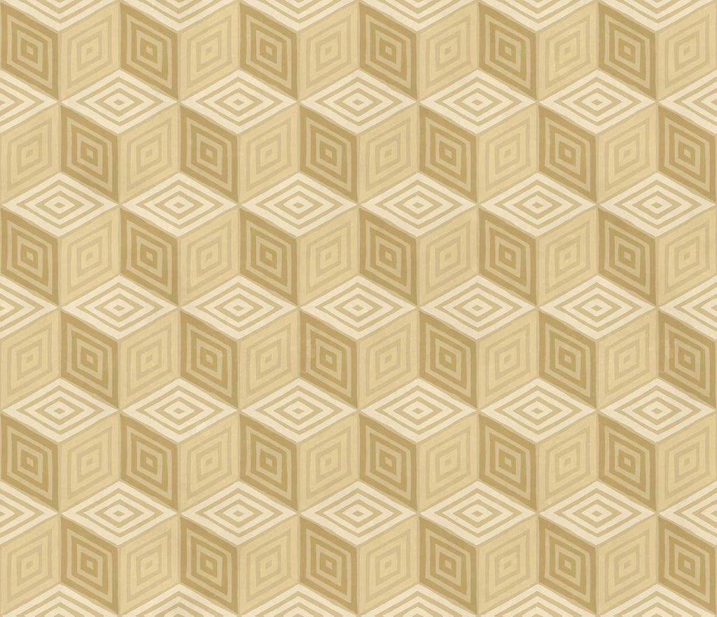 Chiara wallpaper by Sandberg – geometric design, Yellow – Honey – flat swatch showing the repeat, view 3