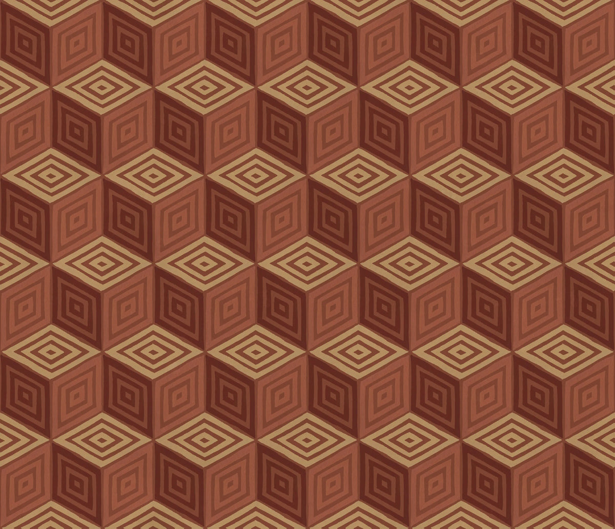 Chiara wallpaper by Sandberg – geometric design, Orange – Terracotta