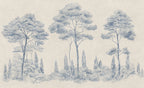 Andrea wall mural by Sandberg – forest & woodland design, Blue – flat swatch showing the repeat