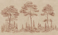 Andrea wall mural by Sandberg – forest & woodland design, Orange – Terracotta – flat swatch showing the repeat, view 3