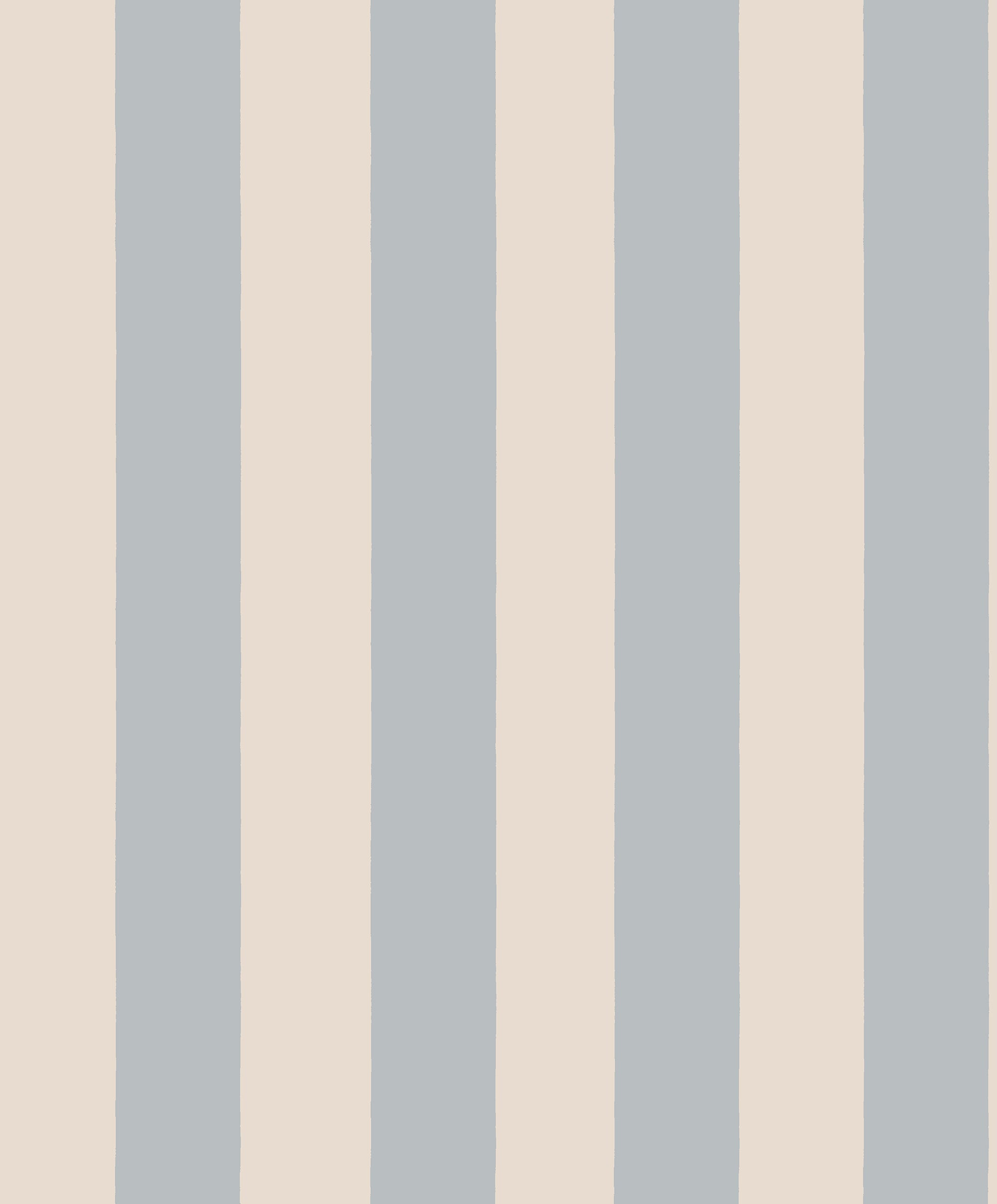 Sam wallpaper by Sandberg, broad vertical stripes in dusty blue and cream, flat swatch