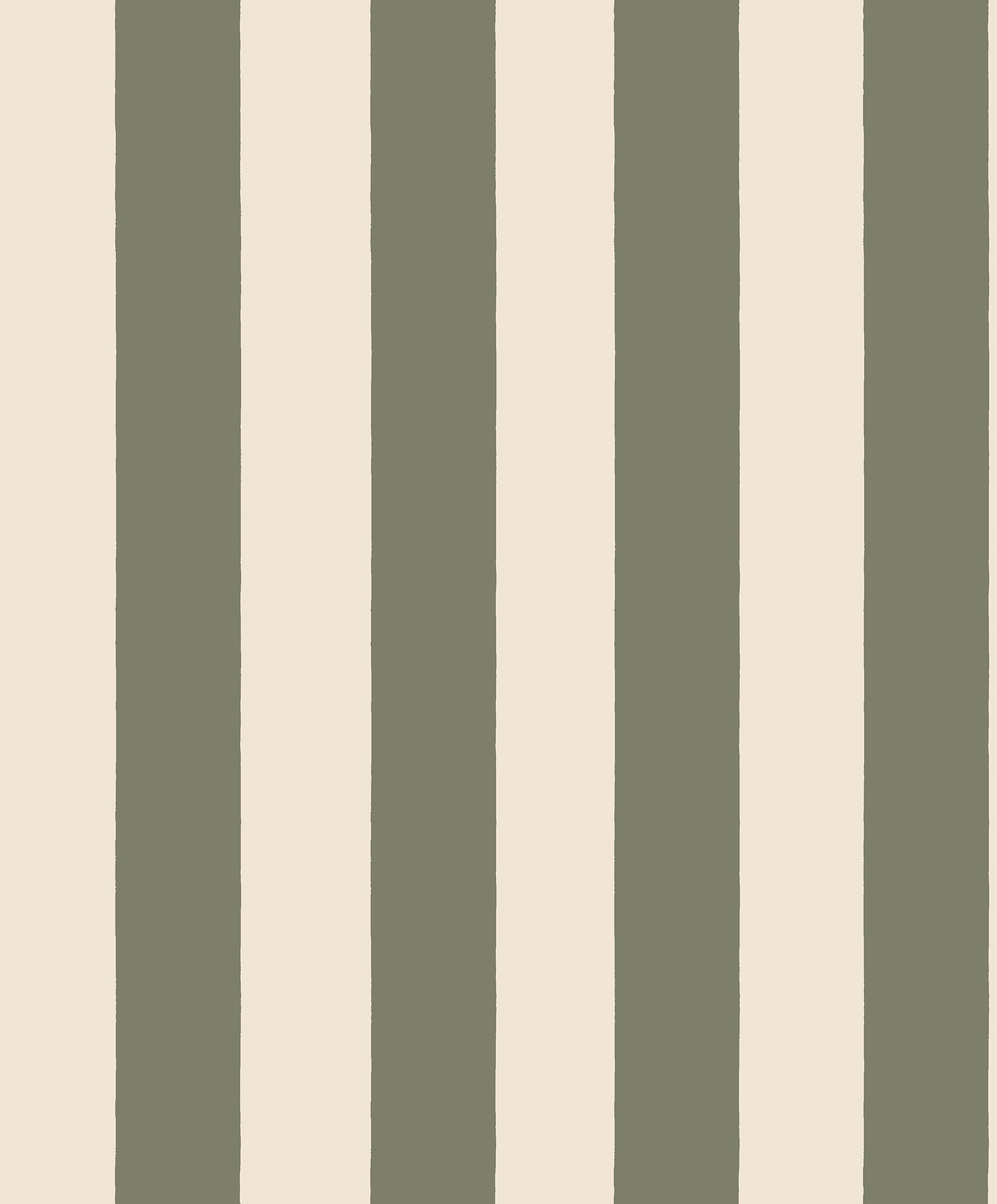 Sam wallpaper by Sandberg, broad vertical stripes in olive green and cream, flat swatch