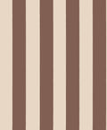 Sam wallpaper by Sandberg, broad vertical stripes in warm brown and cream, flat swatch