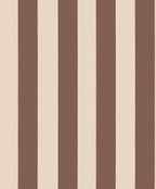 Sam wallpaper by Sandberg, broad vertical stripes in warm brown and cream, flat swatch